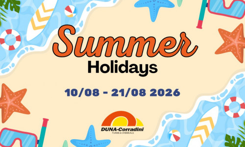 CHIUSURA ESTIVA 2026: BUONE VACANZE DAL TEAM DUNA!