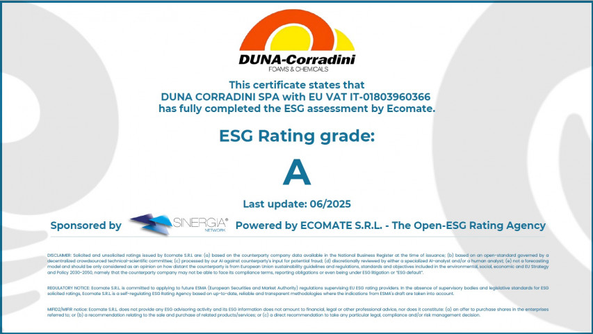 DUNA-CORRADINI CONFIRMS ESG RATING A