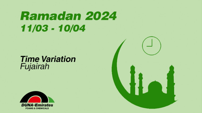 01.03.2024 - RAMADAN 2024: VARIAZIONE DI ORARIO IN DUNA-EMIRATES